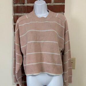 Elegant Blush Striped Sweater